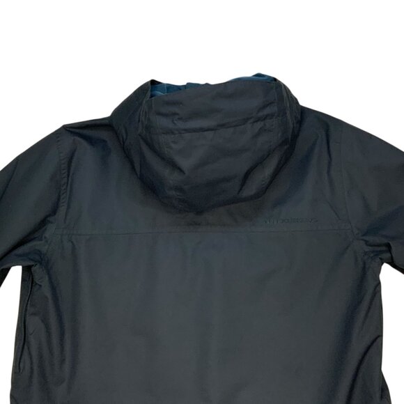 Foursquare Mens Hooded Jacket M Black Long Sleeve Pockets Logo Fall Winter - Picture 11 of 15